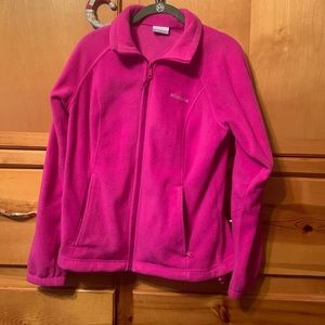 NWOT Columbia hot pink fleece zip up jacket. Size medium.